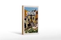 Holzschild Reise 12x18 cm Alcatraz San Francisco Meer Urlaub