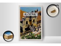 Holzschild Reise 12x18 cm Alcatraz San Francisco Meer Urlaub