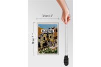 Holzschild Reise 12x18 cm Alcatraz San Francisco Meer Urlaub