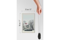 Holzschild Reise 12x18 cm Skandinavien Schnee Weiß Natur Haus