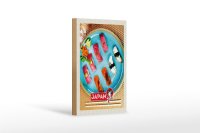 Holzschild Reise 12x18 cm Japan Asien Fisch Sushi...