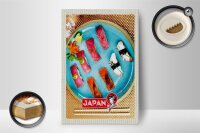 Holzschild Reise 12x18 cm Japan Asien Fisch Sushi Gerichte Alge