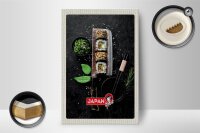 Holzschild Reise 12x18cm Japan Asien Sushi Fisch Essen Stäbchen