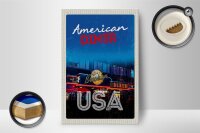 Holzschild Reise 12x18 cm USA Brooklyn Restaurant Diner Essen