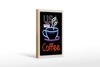 Holzschild Reise 12x18 cm USA Amerika Kaffee Tee Kuchen Urlaub