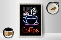 Holzschild Reise 12x18 cm USA Amerika Kaffee Tee Kuchen Urlaub