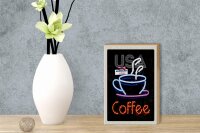 Holzschild Reise 12x18 cm USA Amerika Kaffee Tee Kuchen Urlaub