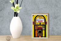 Holzschild Reise 12x18 cm Amerika USA Musikbox Diner tanzen