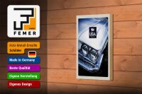Holzschild Reise 12x18 cm Amerika Oldtimer weiß Dream Cars Dekoration