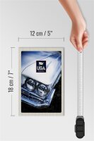 Holzschild Reise 12x18 cm Amerika Oldtimer weiß Dream Cars Dekoration