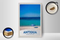 Holzschild Reise 12x18 cm Antigua Karibik Insel Meer Strand