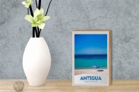 Holzschild Reise 12x18 cm Antigua Karibik Insel Meer Strand