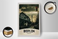 Holzschild Reise 12x18 cm Berlin Deutschland Fernsehturm 90er
