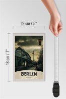 Holzschild Reise 12x18 cm Berlin Deutschland Fernsehturm 90er