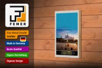 Holzschild Reise 12x18 cm Calcutta Indien Meer Architektur Trip