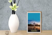 Holzschild Reise 12x18 cm Calcutta Indien Meer Architektur Trip