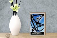 Holzschild Reise 12x18 cm Brüssel Belgien Atomium Chemie Urlaub