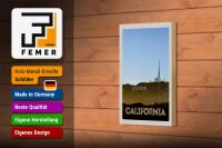 Holzschild Reise 12x18 cm California Amerika Hollywood Star