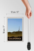 Holzschild Reise 12x18 cm California Amerika Hollywood Star
