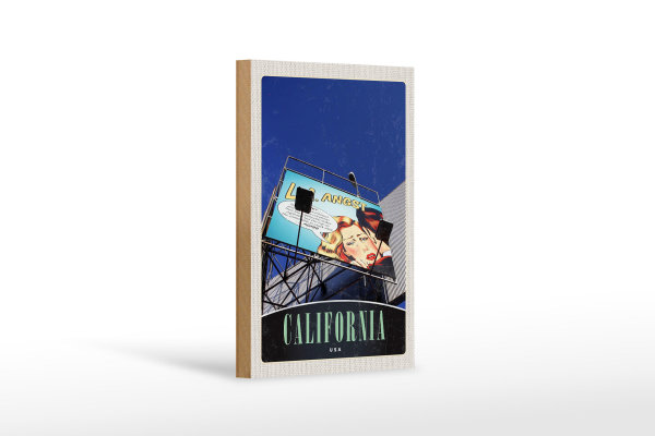 Holzschild Reise 12x18 cm California Amerika USA Schauspieler