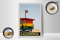 Holzschild Reise 12x18 cm California Amerika Küste Strand Meer