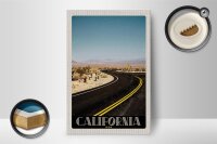 Holzschild Reise 12x18cm California Amerika Strand Straße Wüste