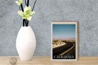 Holzschild Reise 12x18cm California Amerika Strand Straße Wüste