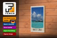 Holzschild Reise 12x18 cm Grand Cayman Insel Amerika Yacht