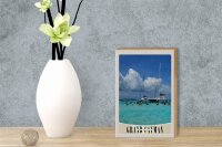 Holzschild Reise 12x18 cm Grand Cayman Insel Amerika Yacht