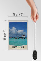 Holzschild Reise 12x18 cm Grand Cayman Insel Amerika Yacht