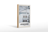 Holzschild Reise 12x18 cm Düsseldorf Deutschland Architektur