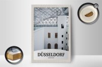 Holzschild Reise 12x18 cm Düsseldorf Deutschland Architektur