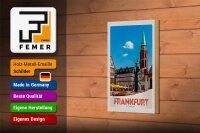 Holzschild Reise 12x18 cm Frankfurt Deutschland Altstadt Urlaub