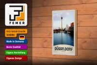 Holzschild Reise 12x18 cm Deutschland Düsseldorf Fernsehturm