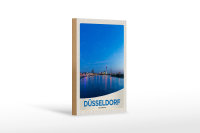 Holzschild Reise 12x18 cm Düsseldorf Fluss Stadt...