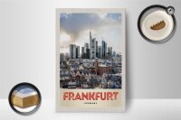 Holzschild Reise 12x18 cm Frankfurt Stadt Hochhäuser Altstadt