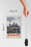 Holzschild Reise 12x18 cm Frankfurt Stadt Hochhäuser Altstadt