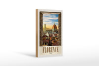 Holzschild Reise 12x18 cm Florence Altstadt Kirche Architektur