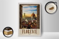 Holzschild Reise 12x18 cm Florence Altstadt Kirche Architektur