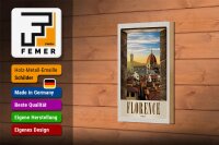 Holzschild Reise 12x18 cm Florence Altstadt Kirche Architektur