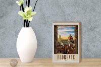 Holzschild Reise 12x18 cm Florence Altstadt Kirche Architektur