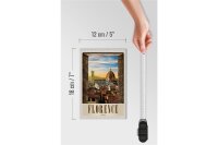 Holzschild Reise 12x18 cm Florence Altstadt Kirche Architektur