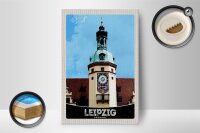 Holzschild Reise 12x18 cm Leipzig Deutschland Kirche Stadttour