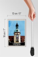 Holzschild Reise 12x18 cm Leipzig Deutschland Kirche Stadttour