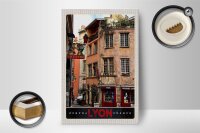 Holzschild Reise 12x18 cm Lyon Stadt Frankreich Tabak Theater