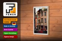 Holzschild Reise 12x18 cm Lyon Stadt Frankreich Tabak Theater