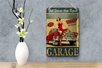 Blechschild Pinup 12x18cm Garage Full Service Auto Repair