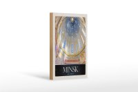 Holzschild Reise 12x18 cm Minsk Belarus Kirche Jesus Christus