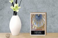 Holzschild Reise 12x18 cm Minsk Belarus Kirche Jesus Christus