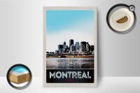 Holzschild Reise 12x18 cm Montreal Kanada Riesenrad Fluss Stadt